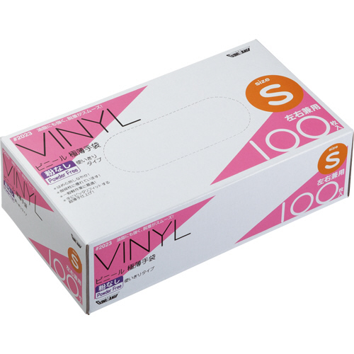 ﾋﾞﾆｰﾙ使いきり手袋 粉なし S ｸﾘｱ 1箱(100枚)画像