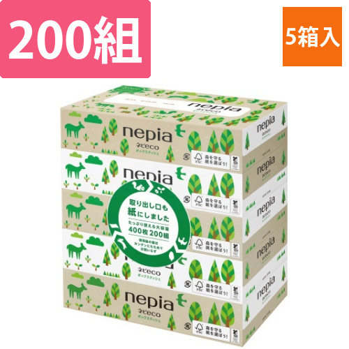 ネピecoティシュ　200組（5箱入）画像