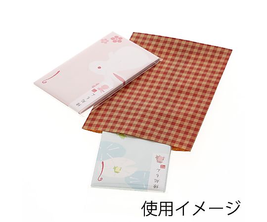 平袋　柄小袋　ストレートタイプ　18才　ギンガム2　R　200枚 製品が整然と積み重なった状態で、ギンガム柄が鮮明に見える。