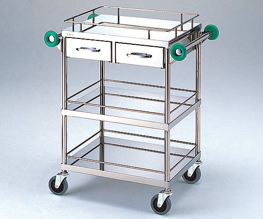 とっても静かな回診車(引出2個付き) (3段) 600(790)×450×900mm画像