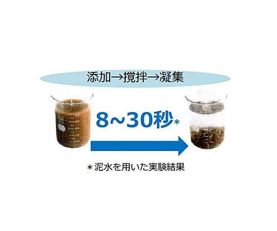 5kg 天然無機質系 凝集剤(油廃水用) 袋に入った白い粉末が平らに並べられている状態