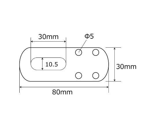 補助金具ユニクロ　I型　30×80mm しっかりと固定された状態でスタッキングされた金具の拡大写真
