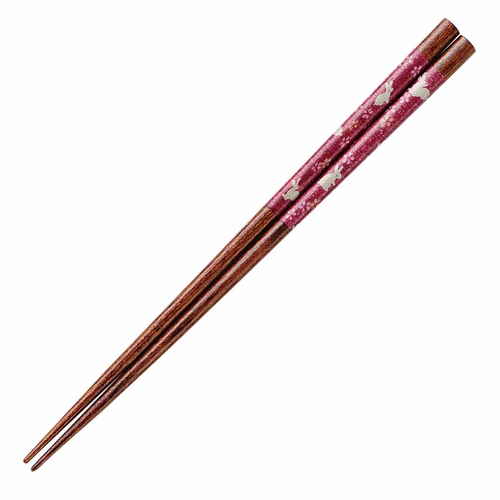 箸 染絣うさぎ 20.5cm 赤画像