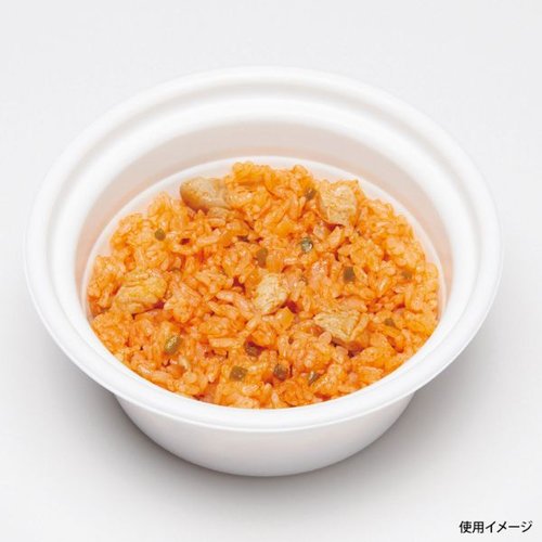 どんぶり容器 テイク丼 170B 白 リスパック 白いどんぶり容器の上面が見える状態、平らな蓋がセットされた状態