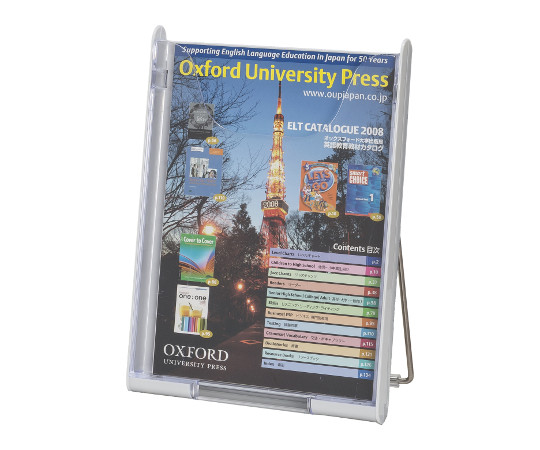 パンフレットスタンド　卓上型1列1段　ホワイト画像