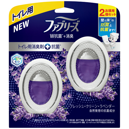 ﾌｧﾌﾞﾘｰｽﾞW消臭 ﾄｲﾚ用消臭剤+抗菌 ﾌﾚｯｼｭｸﾘｰﾝ･ﾗﾍﾞﾝﾀﾞｰ 6ml 1ﾊﾟｯｸ(2個)画像
