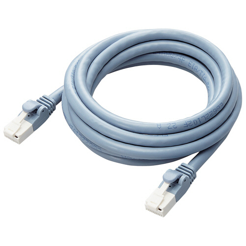 爪折れ防止LANｹｰﾌﾞﾙ(CAT6A) ﾌﾞﾙｰ 2m RoHS指令準拠(10物質) 1ﾊﾟｯｸ(5本)