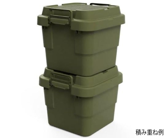 トランクカーゴ フラット天板仕様 30L ОD色 フラットな天板を備えた商品が側面から見える状態
