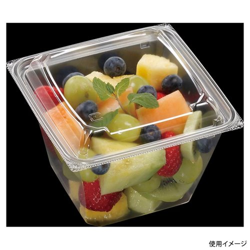 フルーツ容器 AP-FBOX 13-13(61) エコ エフピコ 透明な容器に果物が盛り付けられた様子