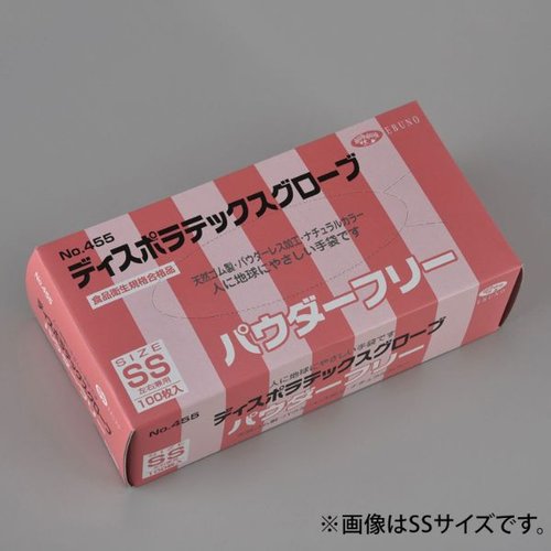 ラテックス手袋 ディスポラテックスグローブパウダーフリー SS エブノ画像