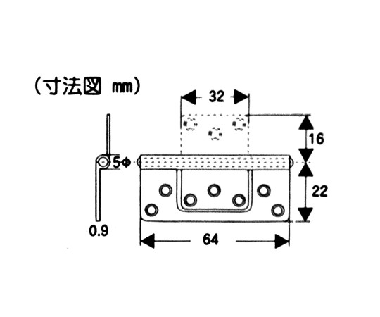 ステンフラッシュ丁番　GB　64mm　2枚入 光沢のあるシルバーの2枚入り丁番が立てて置かれている状態