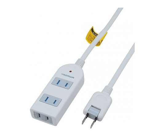 雷サージ付延長コード・タップ　3個口　2m　白画像