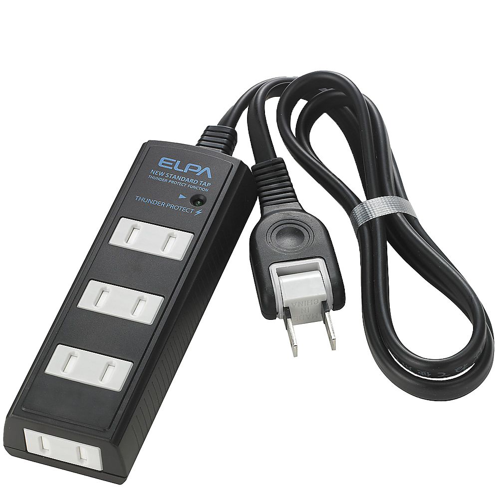 耐雷 コード付タップ4P5m 黒画像