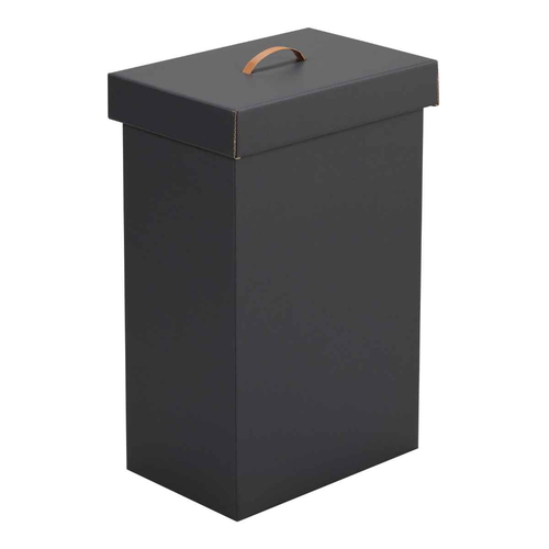 パッと組み立てフタ付きゴミ箱 40L 2台入 ブラック画像