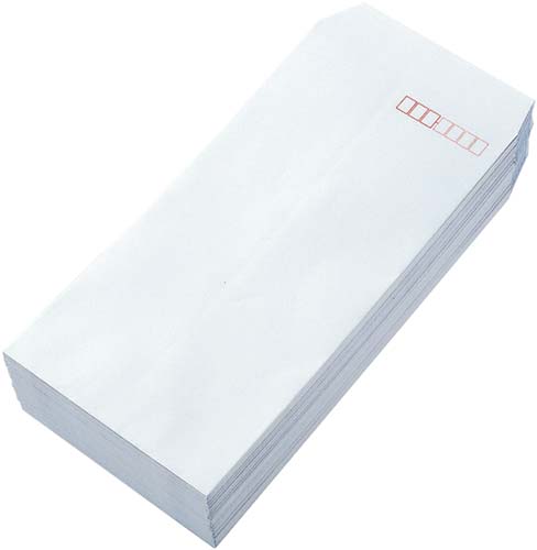 地紋入ケント封筒　テープ付　長３　１００枚入×１０画像