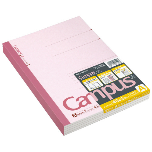 ｷｬﾝﾊﾟｽﾉｰﾄ(普通横罫) ｾﾐB5 A罫 40枚 1ｾｯﾄ(120冊:5冊×24ﾊﾟｯｸ)画像