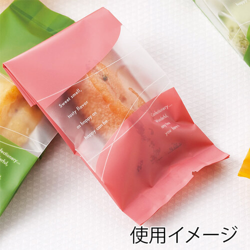 洋菓子の店頭販売に！ピンクのデザインがおしゃれなマット仕様のガゼット袋