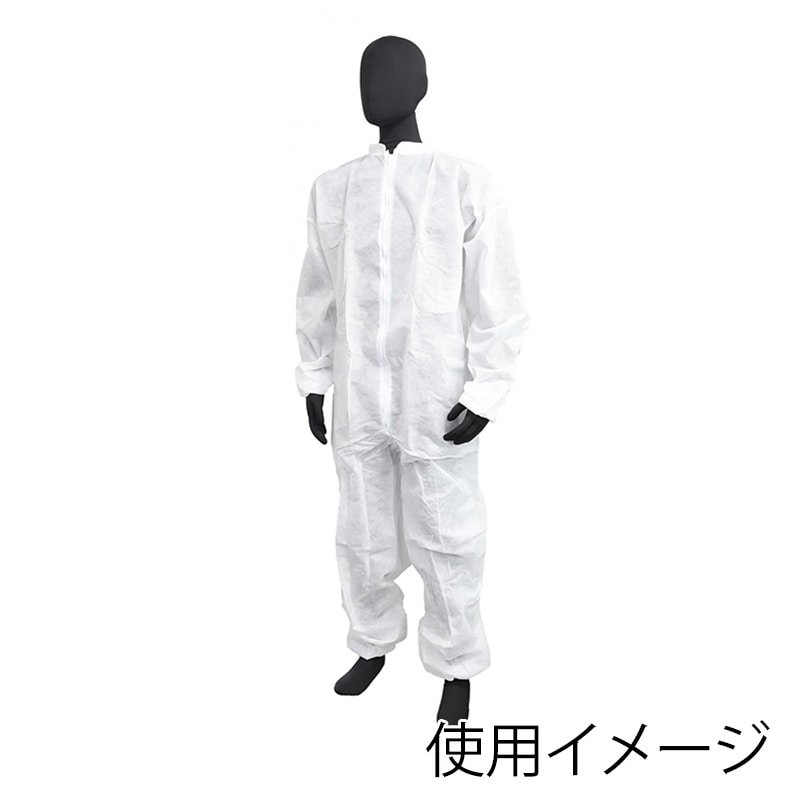 ７０２４　不織布つなぎ服　スタンドカラー　Ｍ　ＷＨ画像