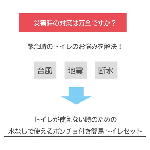 消臭・抗菌効果に優れた水のいらない簡易トイレ　1回分 パッケージの上面に説明文がプリントされた状態