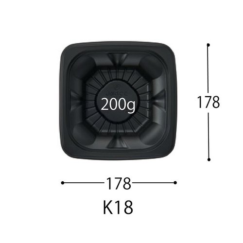 どんぶり容器 CT うつわめし K18 こはくG-BK 身 中央化学 側面が丸みを帯びたシンプルな黒色の器が見える状態