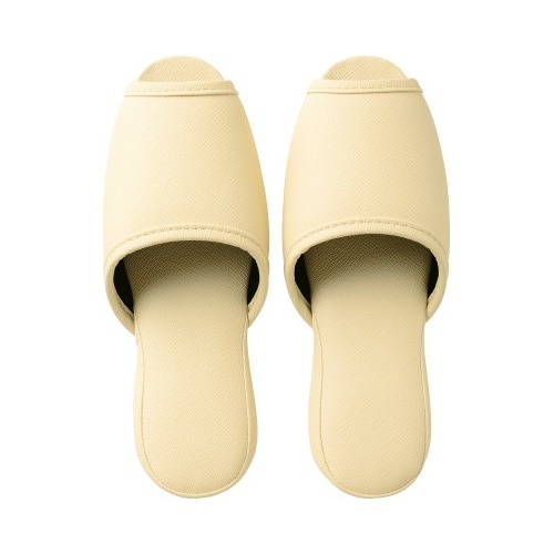 抗菌レザー調ビニールスリッパ　前空き　ベージュＭ画像