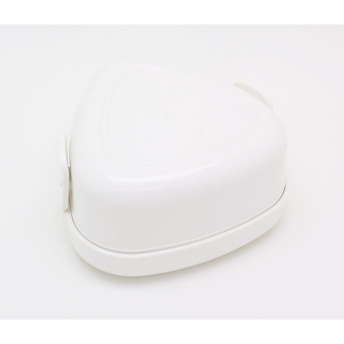 おにぎりケース　White　おにぎり2　290ml　ホワイト 真上から撮影されたシンプルなデザインのケース、持ち手が付き、清潔感のあるホワイトカラー。