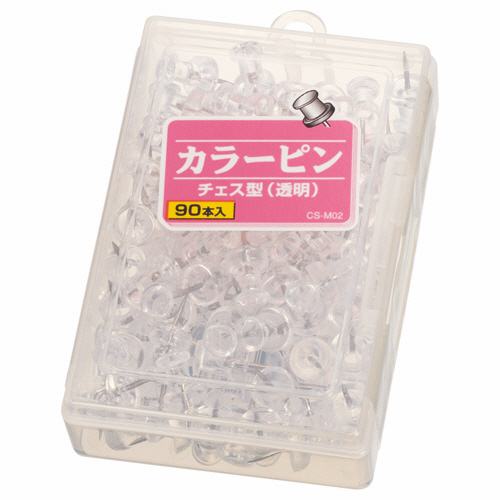 ｶﾗｰﾋﾟﾝﾁｪｽ型 針長さ10mm 透明 1箱(90本)