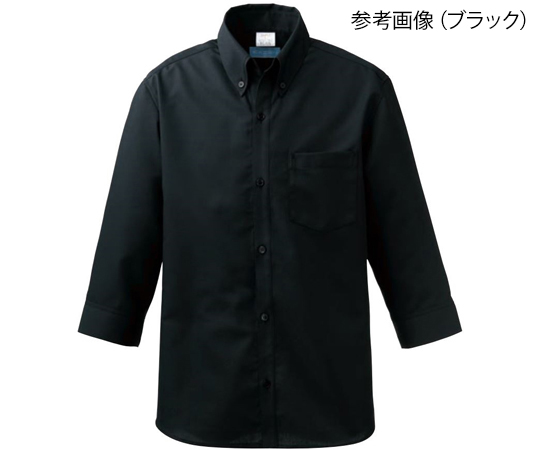 メンズシャツ七分袖　ブラック　S画像