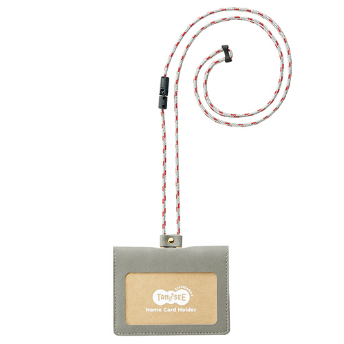 合皮製ﾈｰﾑｶｰﾄﾞﾎﾙﾀﾞｰ 2つ折りﾀｲﾌﾟ ｸﾞﾚｰ 1個画像