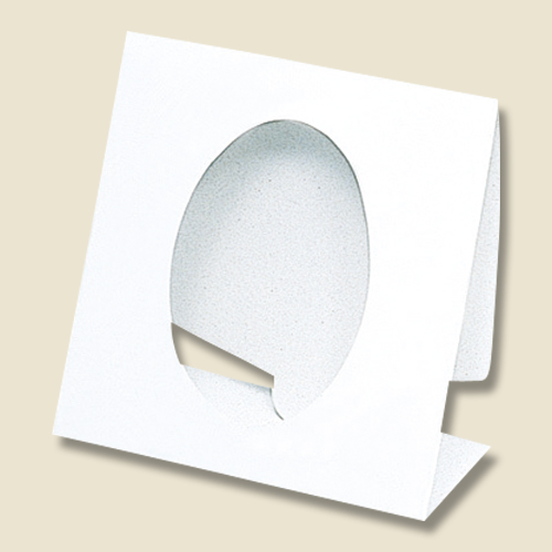 ハンカチ化粧箱（白無地・タトウ式・窓付き・光沢・裏白・148×148mm)画像