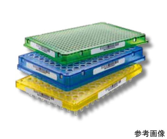 ツインテクmicrobiology PCRプレート96 スカート, 青 1パック（10枚入） 青色のスカート付きPCRプレートが10枚整然と並んでいる様子