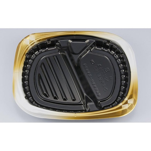 シーピー化成 弁当容器 CBFまろん8-2 ゴルトBW 本体画像