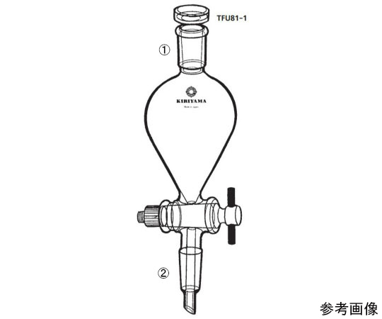 フッ素樹脂栓接続型分液ロート（ヘルツ型）
