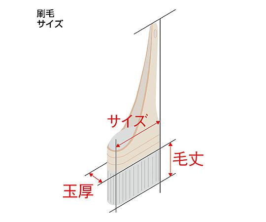 15mm　目地用刷毛(羊毛) 毛先が広がった状態のブラシが見える様子