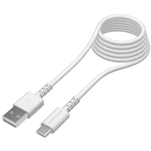 USB2.0　Type-C/USBケーブル　抗菌　ホワイト　2.0m　1本画像