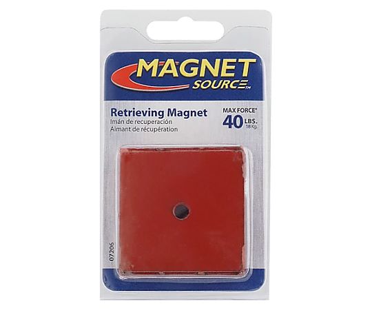 50x50mm 超強力マグネット(アイボルト付) アイボルトが取り付けられたマグネットの表面が見える状態