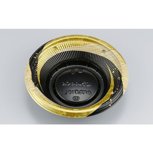 シーピー化成 どんぶり容器 BF丸丼18L 月丸黒 本体画像