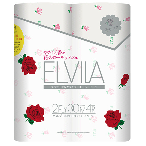 ﾄｲﾚｯﾄﾍﾟｰﾊﾟｰ ｴﾙﾋﾞﾗ｢ﾊﾞﾗ｣ ﾀﾞﾌﾞﾙ 30m 1ﾊﾟｯｸ(4ﾛｰﾙ)画像