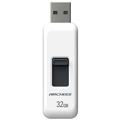 USB2.0 ｽﾗｲﾄﾞ式ﾌﾗｯｼｭﾒﾓﾘ 32GB ﾎﾜｲﾄ 1個画像