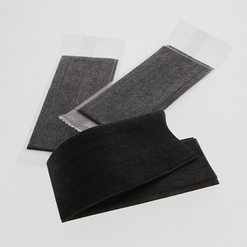 HEIKO 不織布おしぼり 平型 180×220mm クロ 100枚画像