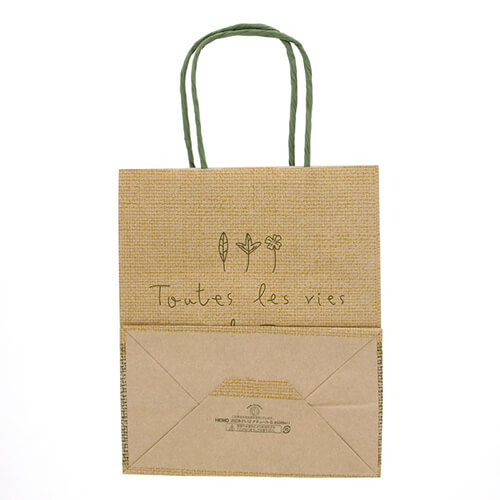 環境に優しい！再生紙を使用したナチュラルデザインの手提げ紙袋