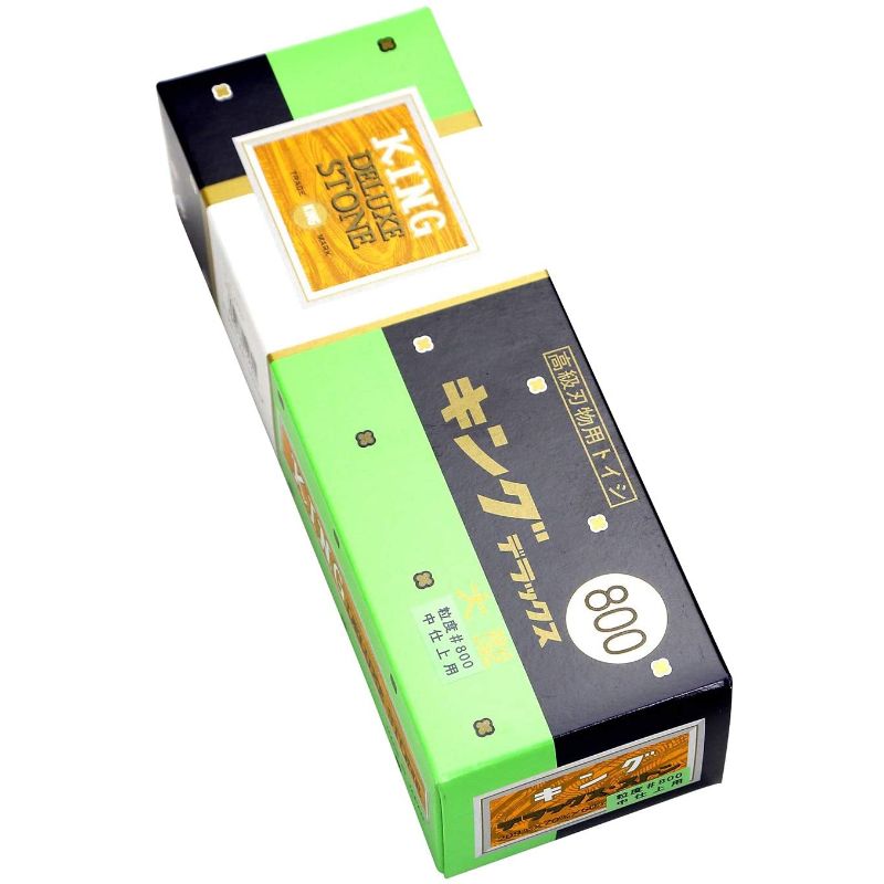 砥石 キング DX No.800大型 松永トイシ 大きな平面が露出し、表面に細かな粒子が見える状態