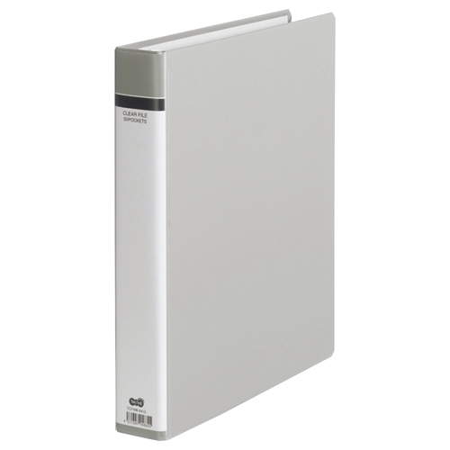 ｸﾘﾔｰﾌｧｲﾙ(貼り表紙) A4ﾀﾃ30穴50ﾎﾟｹｯﾄ付属 背幅51mmｸﾞﾚｰ1ｾｯﾄ(6冊)画像