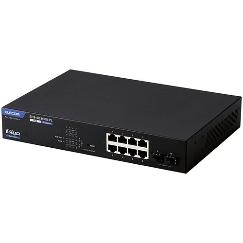 レイヤー2　Giga対応　PoE　Webスマートスイッチ　RJ-45×8ポート　SFP×2ポート　ファンレス　1台画像