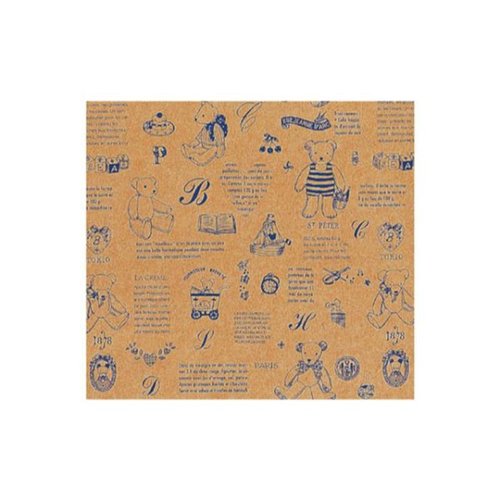 857 包装紙 ベアコレクション(ブルー) ベルベ [バラ販売]画像