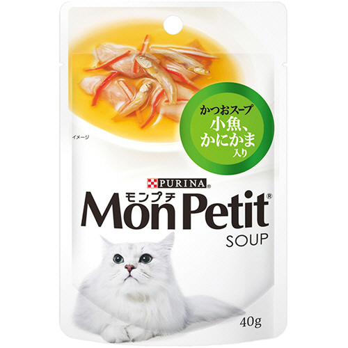 ﾓﾝﾌﾟﾁｽｰﾌﾟ かつおｽｰﾌﾟ 小魚､かにかま入り 40g 1ｾｯﾄ(12ﾊﾟｯｸ)画像