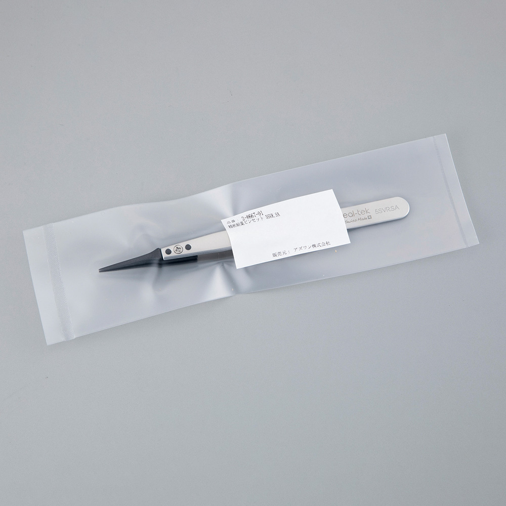 精密耐薬ピンセット SCC洗浄品 直・細く鋭い 0.6×0.45mm画像