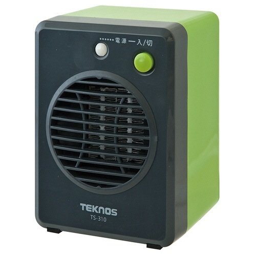 TEKNOS　ミニセラミックファンヒーター　300W　グリーン　1台画像