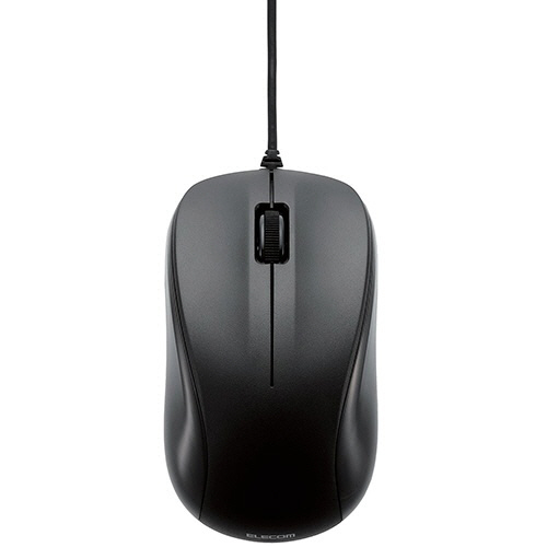 USB光学式ﾏｳｽ 3ﾎﾞﾀﾝ Mｻｲｽﾞ ﾌﾞﾗｯｸ RoHS指令準拠(10物質) 1ｾｯﾄ(10個)画像