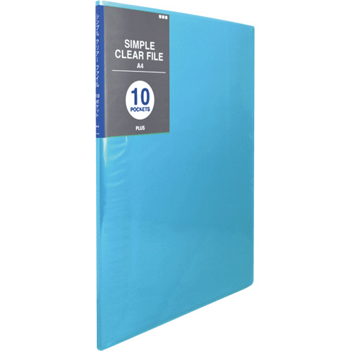 ｼﾝﾌﾟﾙｸﾘｱｰﾌｧｲﾙ A4ﾀﾃ 10ﾎﾟｹｯﾄ 背幅6mm ﾌﾞﾙｰ 1冊画像